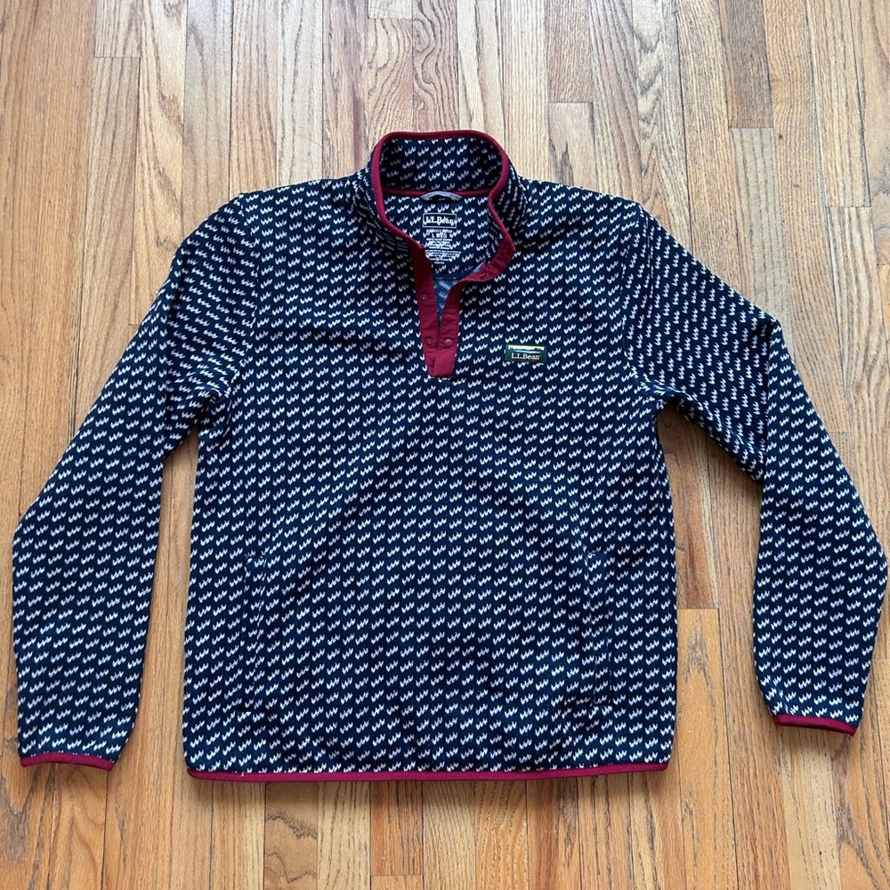 L.L. Bean 1/4 button Sweater Mens Large